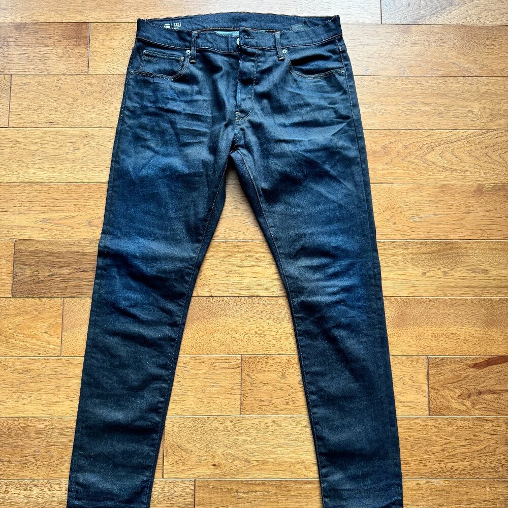 G-Star 3301 Slim Jeans - Dark Aged - Size 36W 34L